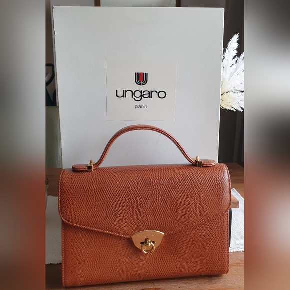 UNUSED Emanuel Ungaro Paris Brown Leather Bag - Picture 2 of 8